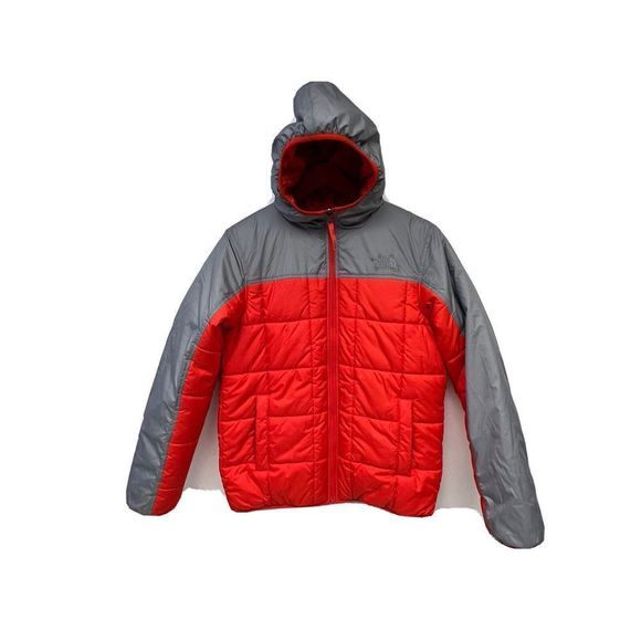 Women’s The North Face Insulated  Puffer Jacket Orange/ Red Gray Size Small - Picture 1 of 7